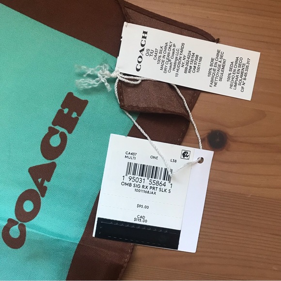 🥰 Coach Signature Ombre Rexy Print Silk Square Scarf - Picture 6 of 7